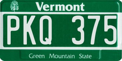 VT license plate PKQ375