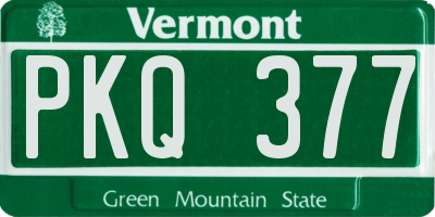 VT license plate PKQ377