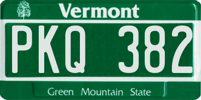 VT license plate PKQ382