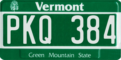 VT license plate PKQ384
