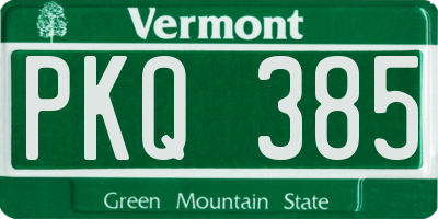 VT license plate PKQ385