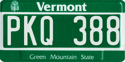 VT license plate PKQ388