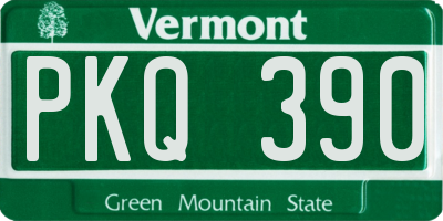 VT license plate PKQ390