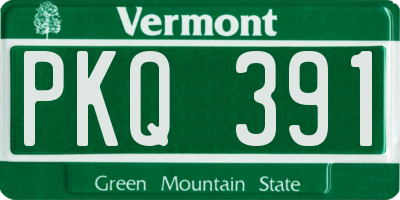 VT license plate PKQ391