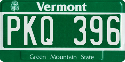 VT license plate PKQ396