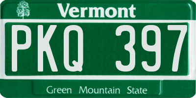 VT license plate PKQ397