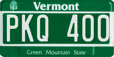 VT license plate PKQ400