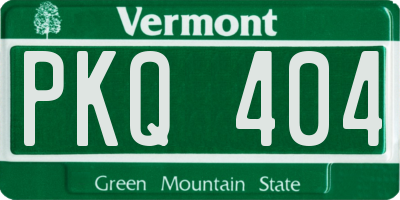 VT license plate PKQ404