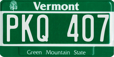VT license plate PKQ407