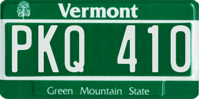 VT license plate PKQ410