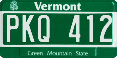 VT license plate PKQ412