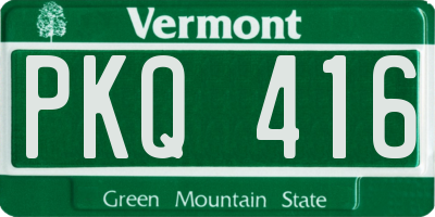 VT license plate PKQ416