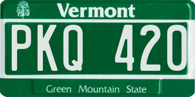 VT license plate PKQ420