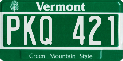 VT license plate PKQ421