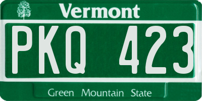 VT license plate PKQ423
