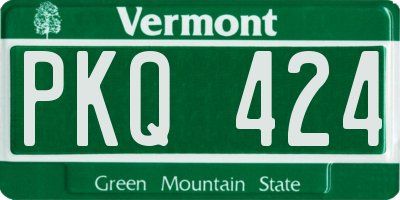 VT license plate PKQ424