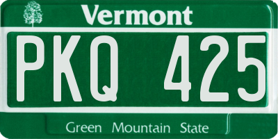 VT license plate PKQ425