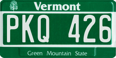 VT license plate PKQ426