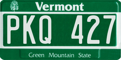VT license plate PKQ427
