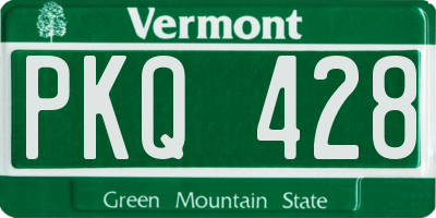 VT license plate PKQ428