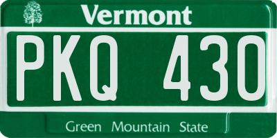 VT license plate PKQ430