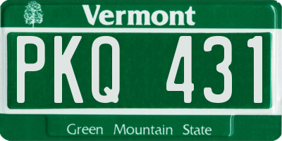 VT license plate PKQ431