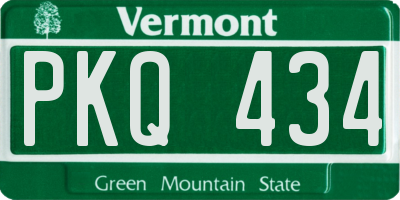 VT license plate PKQ434