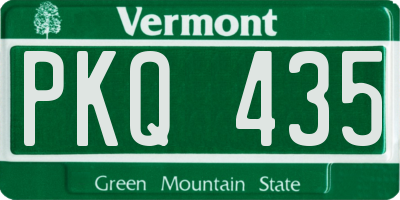 VT license plate PKQ435