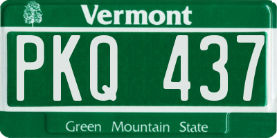 VT license plate PKQ437