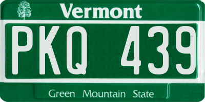 VT license plate PKQ439