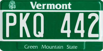 VT license plate PKQ442