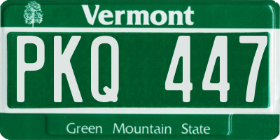 VT license plate PKQ447