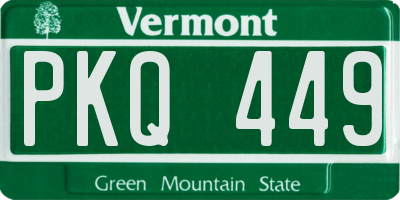 VT license plate PKQ449