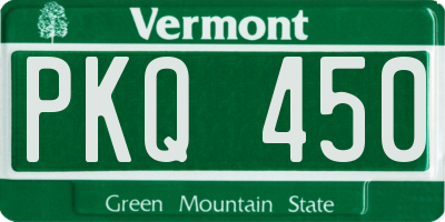 VT license plate PKQ450