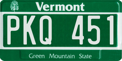 VT license plate PKQ451