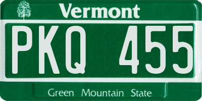 VT license plate PKQ455