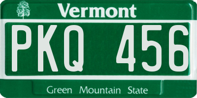 VT license plate PKQ456