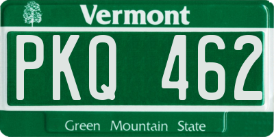 VT license plate PKQ462
