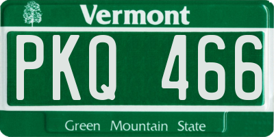 VT license plate PKQ466