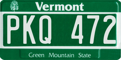 VT license plate PKQ472