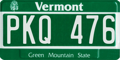 VT license plate PKQ476