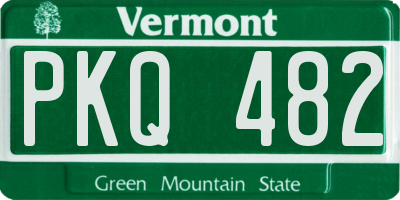 VT license plate PKQ482