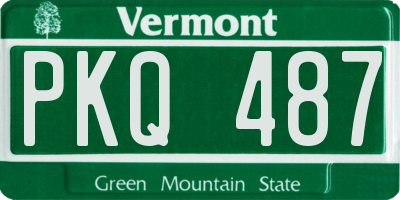 VT license plate PKQ487