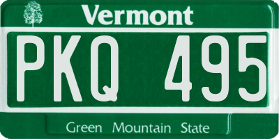 VT license plate PKQ495