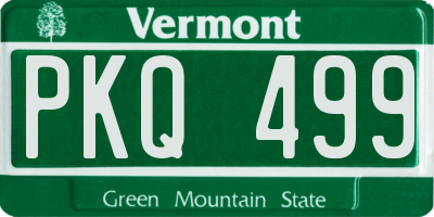 VT license plate PKQ499