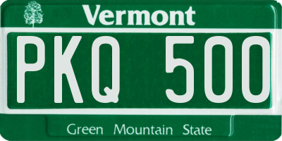 VT license plate PKQ500