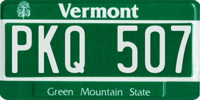 VT license plate PKQ507