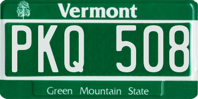 VT license plate PKQ508