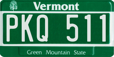 VT license plate PKQ511