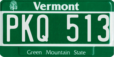 VT license plate PKQ513